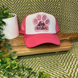 Pink and White Dog Mom Cap